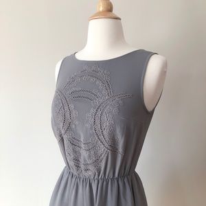 Divided (H&M)  • Gray Lace Keyhole Mini Dress